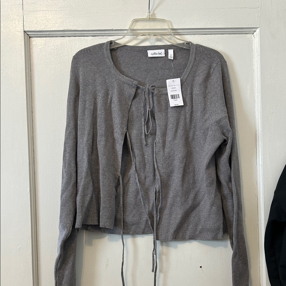 Button Detail Gray Women's Sweater Cardigan - n:philanthropy